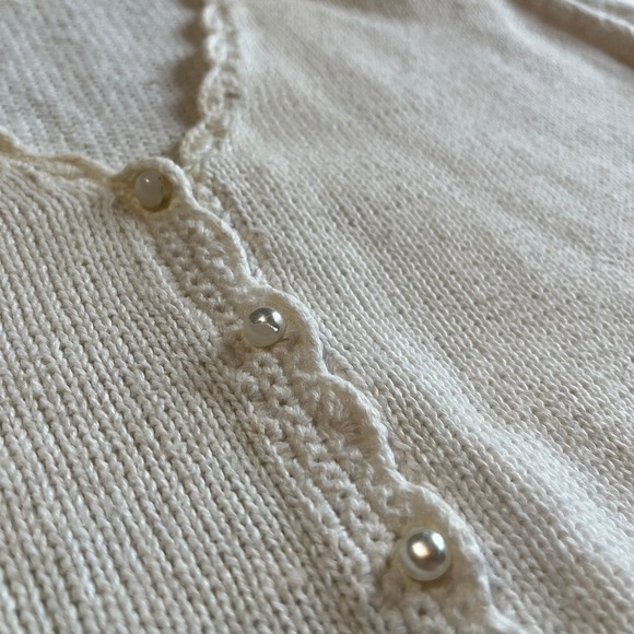 Vintage 80s Cottagecore Sweater M Granny Embroidery Fairy Balletcore Floral Twee - Picture 12 of 15